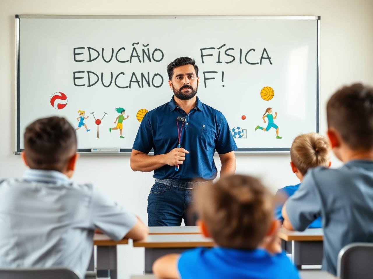 Professor de Educação Física em sala de aula